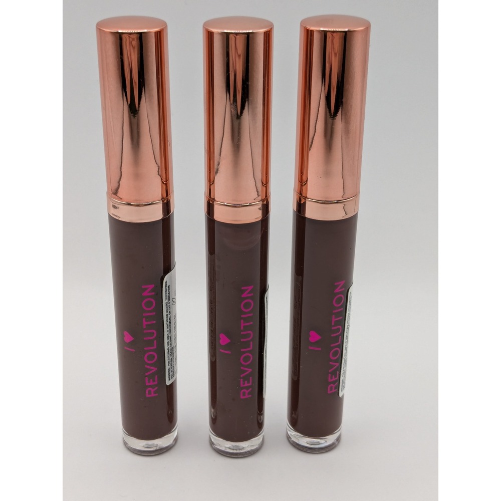I Heart Revolution Chocolate Lip Gloss Mocha 3 Pack New Cruelty Free Vegan 5.5ml